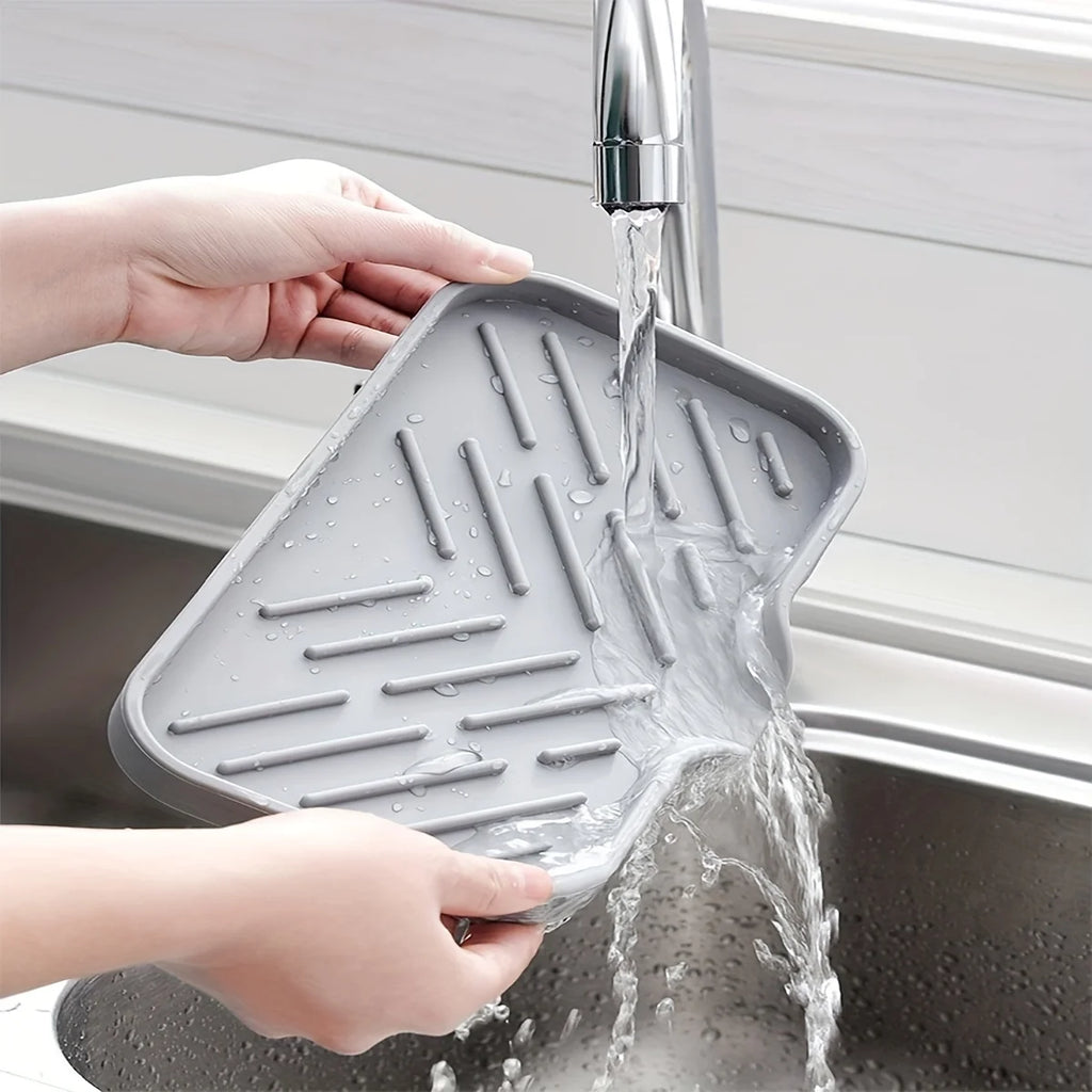 Égouttoir de Cuisine en Silicone – Repose-Éponge Drainant