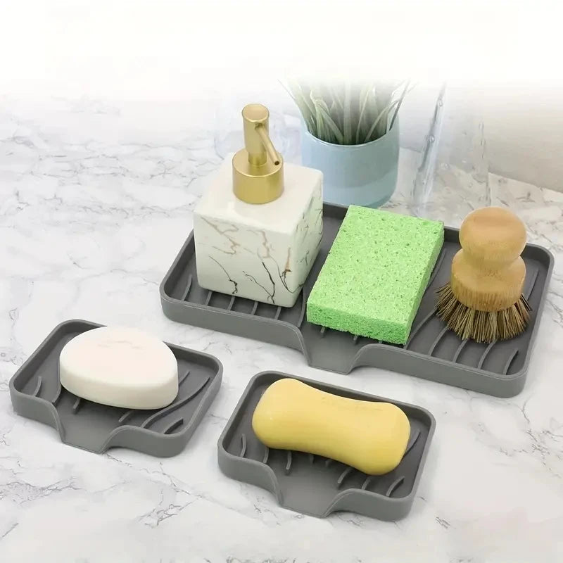 Égouttoir de Cuisine en Silicone – Repose-Éponge Drainant